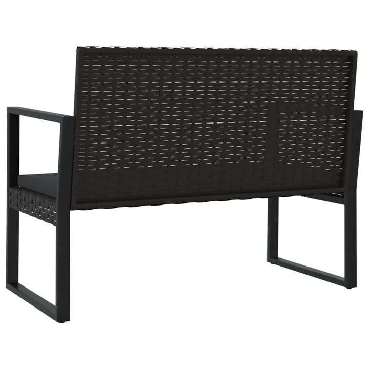 loungesæt til haven 4 dele med hynder polyrattan sort