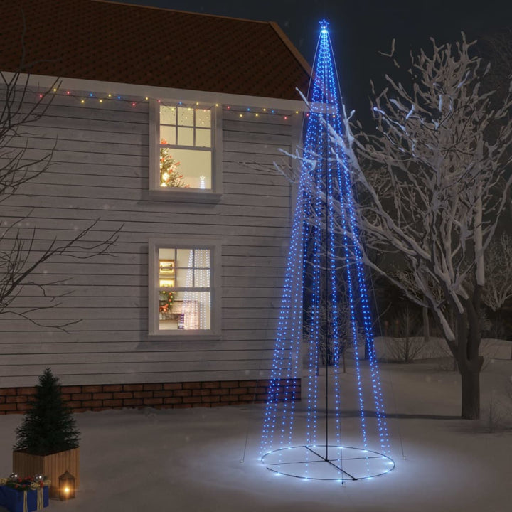 kegleformet juletræ 230x800 cm 1134 LED'er blåt lys