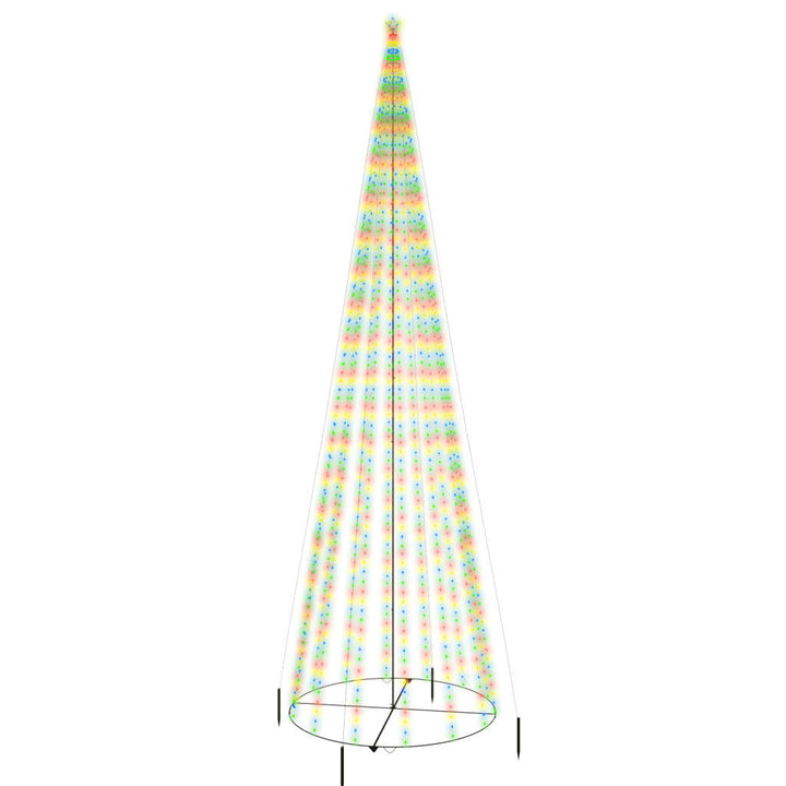 kegleformet juletræ 230x800 cm 1134 LED'er farverigt lys