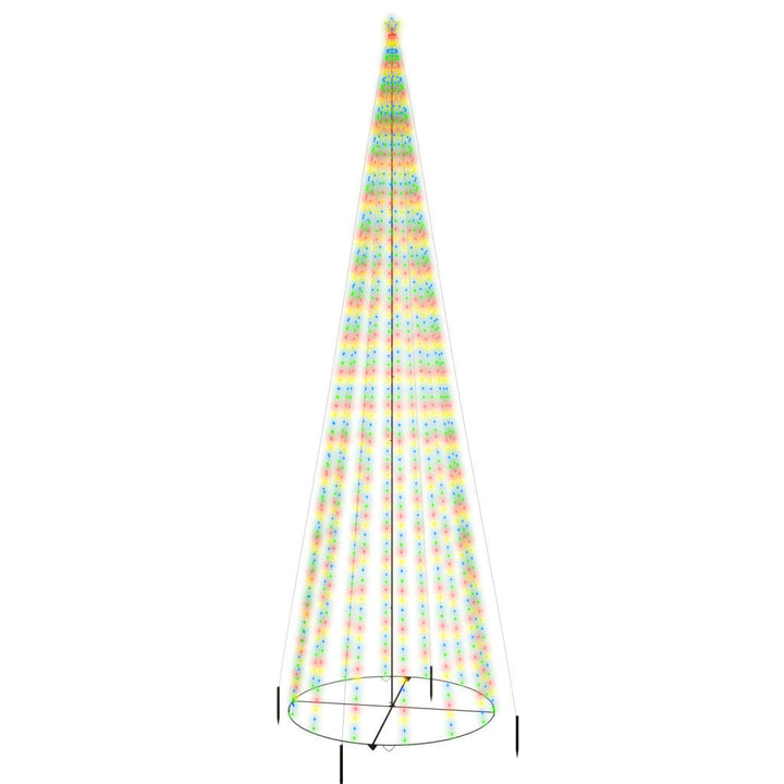 kegleformet juletræ 230x800 cm 1134 LED'er farverigt lys