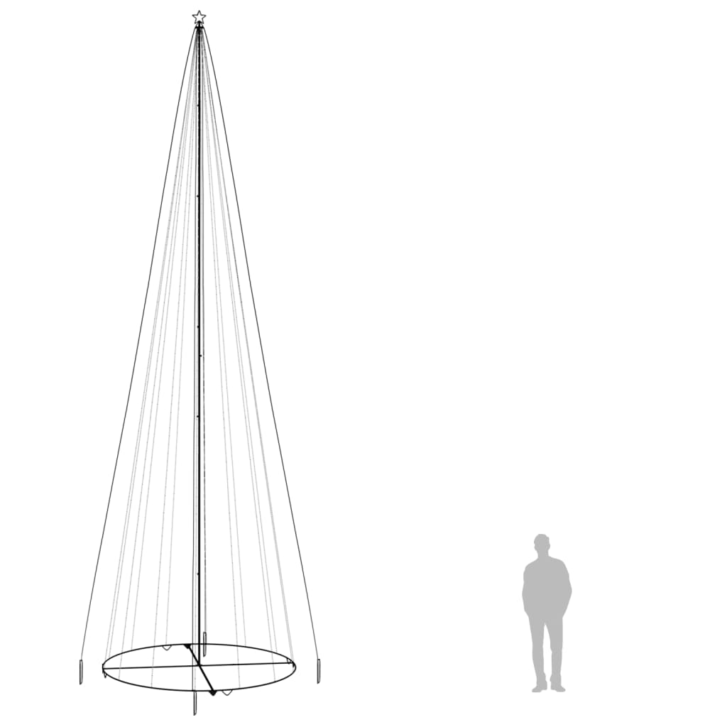 kegleformet juletræ 230x800 cm 1134 LED'er farverigt lys