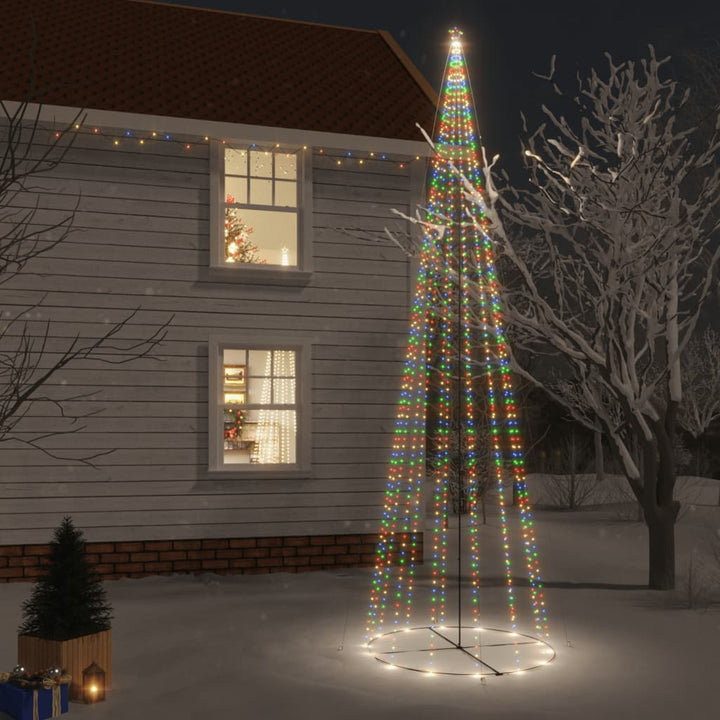 kegleformet juletræ 230x800 cm 1134 LED'er farverigt lys