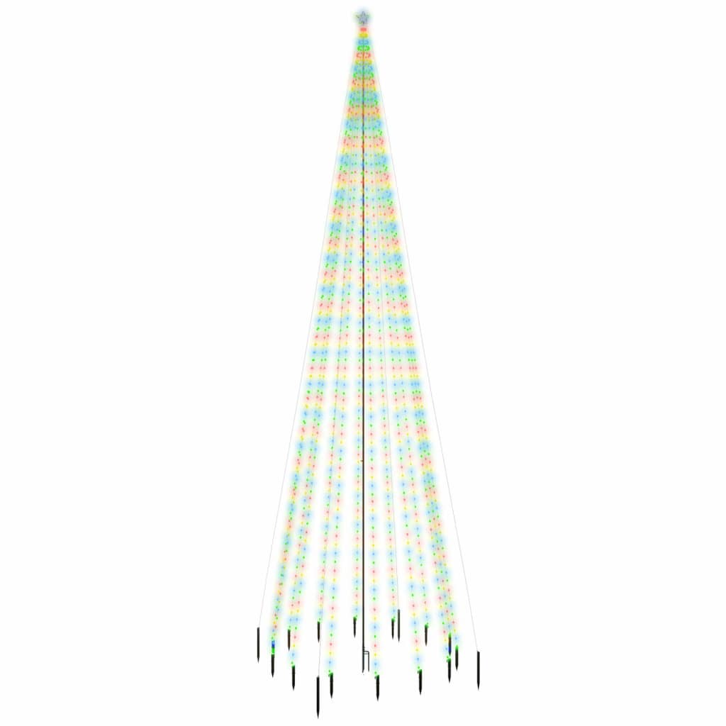 juletræ med spyd 1134 LED'er 800 cm farverigt lys