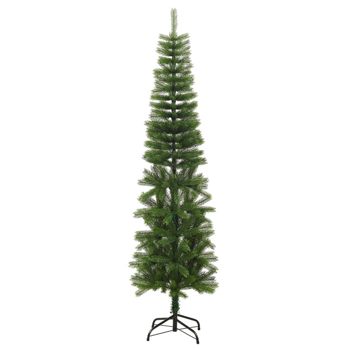 kunstigt smalt juletræ med juletræsfod 210 cm PE