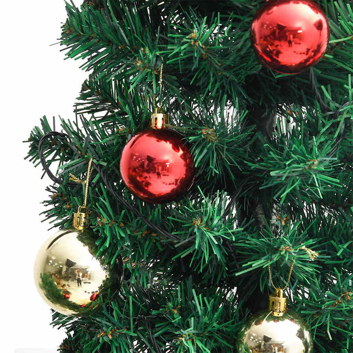 julekaktus med fod og LED-lys 210 cm PVC grøn