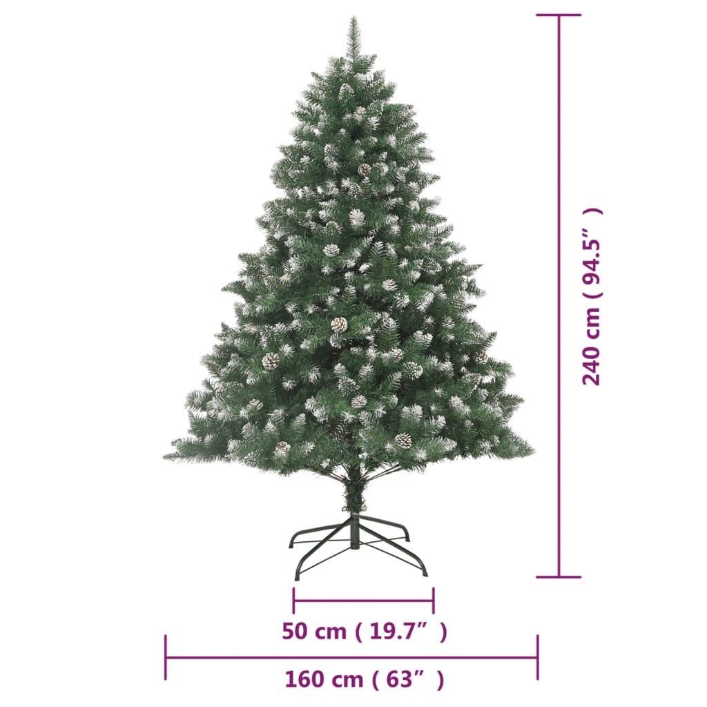kunstigt juletræ med juletræsfod 240 cm PVC