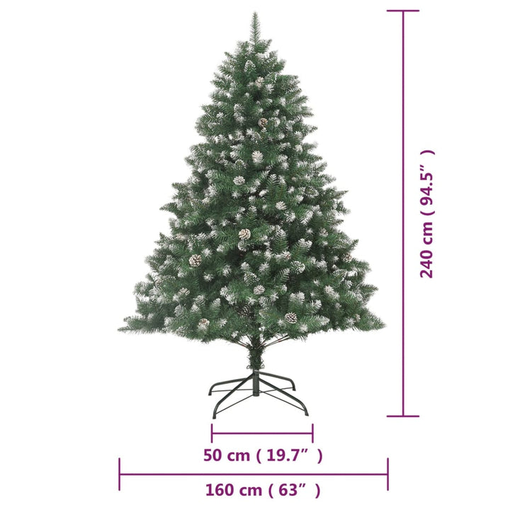 kunstigt juletræ med juletræsfod 240 cm PVC