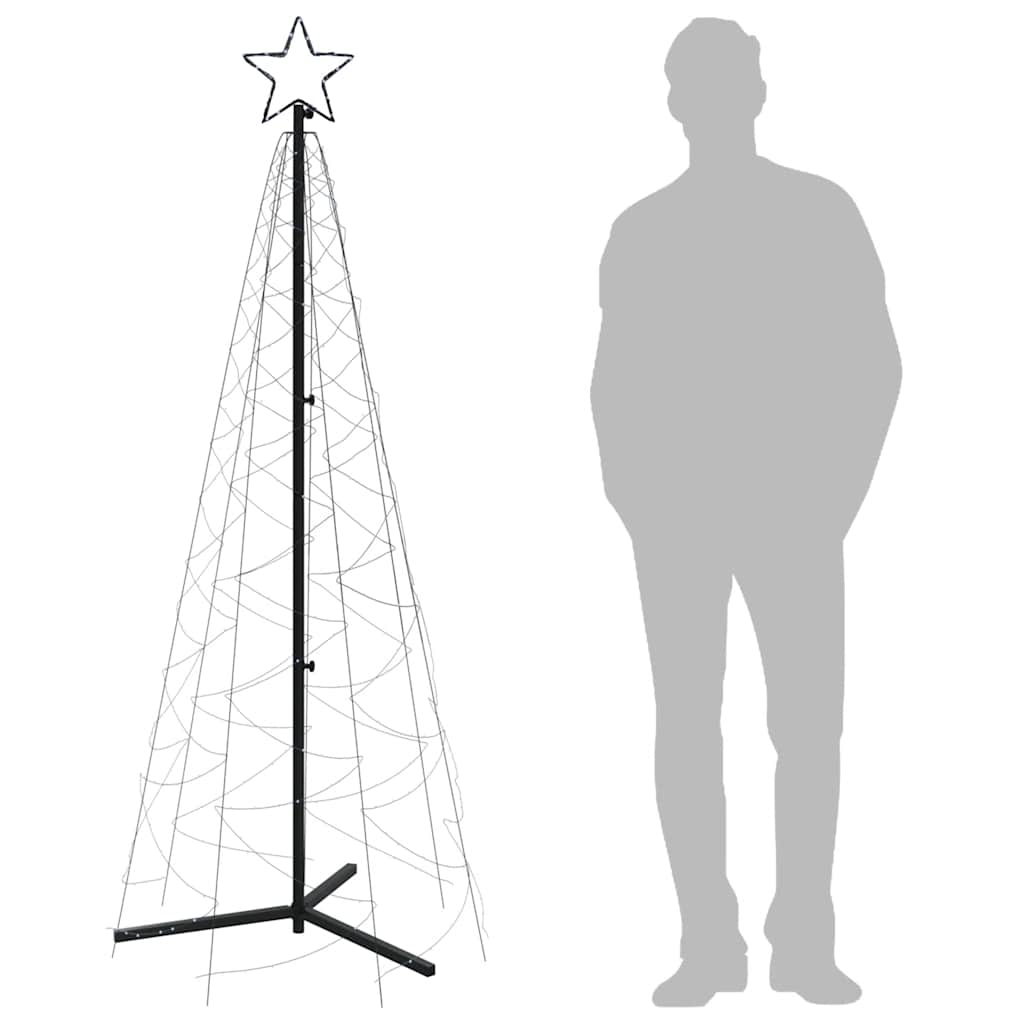 kegleformet juletræ 70x180 cm 200 LED'er kold hvid