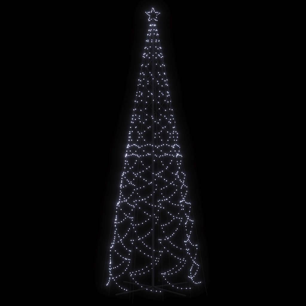 kegleformet juletræ 160x500 cm 1400 LED'er koldt hvidt lys