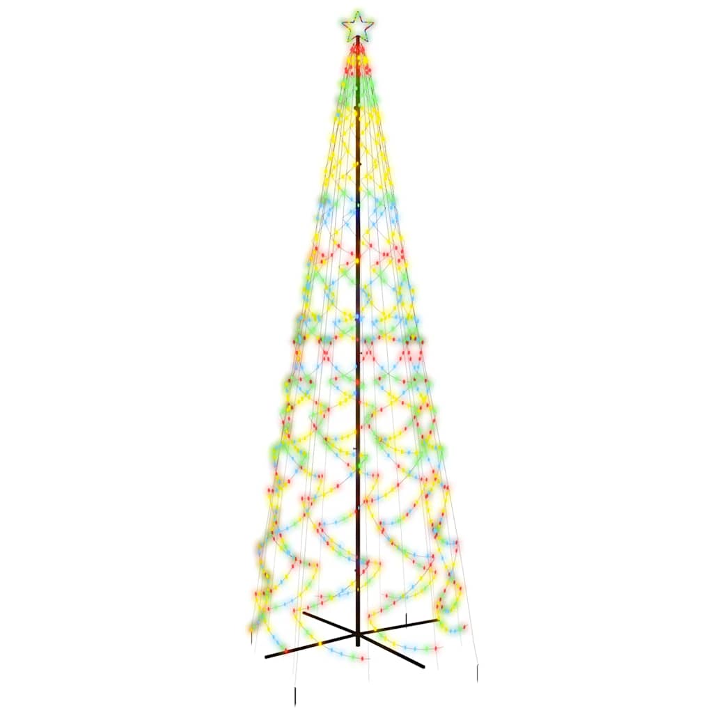 kegleformet juletræ 160x500 cm 1400 LED'er farverigt lys