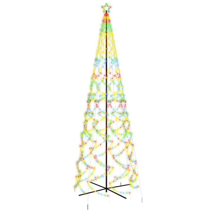 kegleformet juletræ 160x500 cm 1400 LED'er farverigt lys