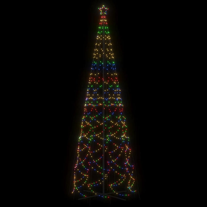 kegleformet juletræ 160x500 cm 1400 LED'er farverigt lys