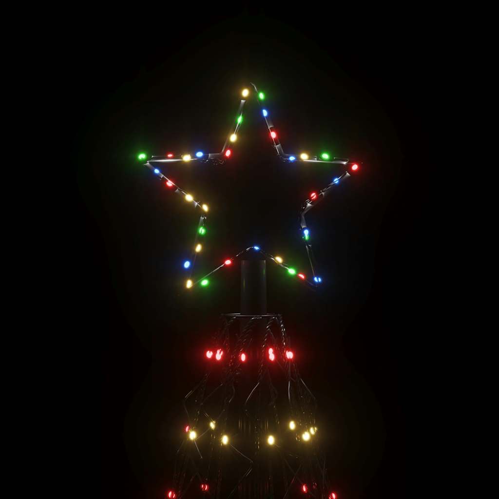 kegleformet juletræ 160x500 cm 1400 LED'er farverigt lys