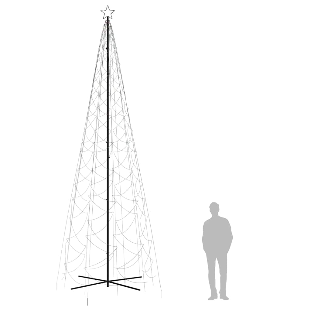 kegleformet juletræ 160x500 cm 1400 LED'er farverigt lys