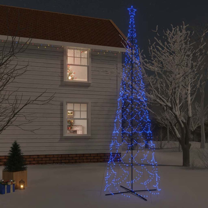 kegleformet juletræ 230x800 cm 3000 LED'er blåt lys