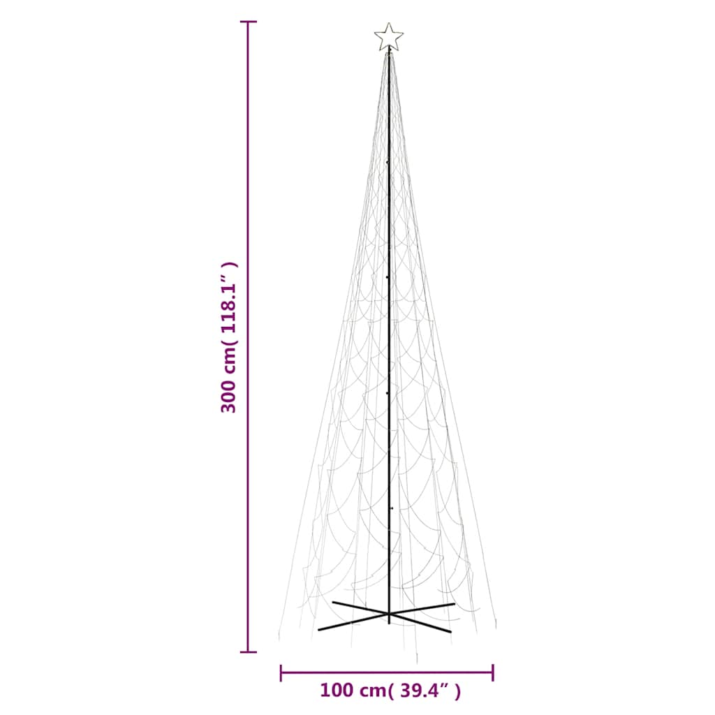 kegleformet juletræ 230x800 cm 3000 LED'er varmt hvidt lys
