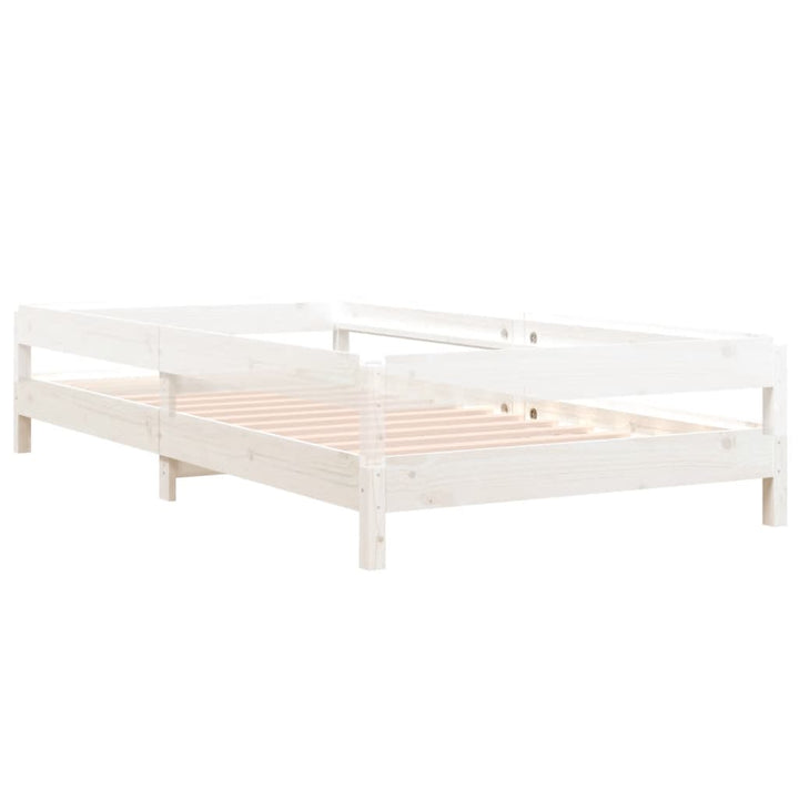 stabelbar seng 90x200 cm massivt fyrretræ hvid