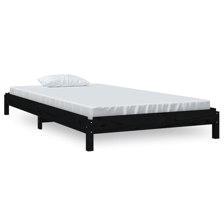stabelbar seng 80x200 cm massivt fyrretræ sort