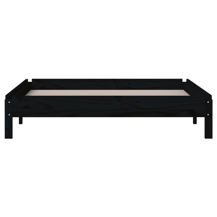 stabelbar seng 80x200 cm massivt fyrretræ sort