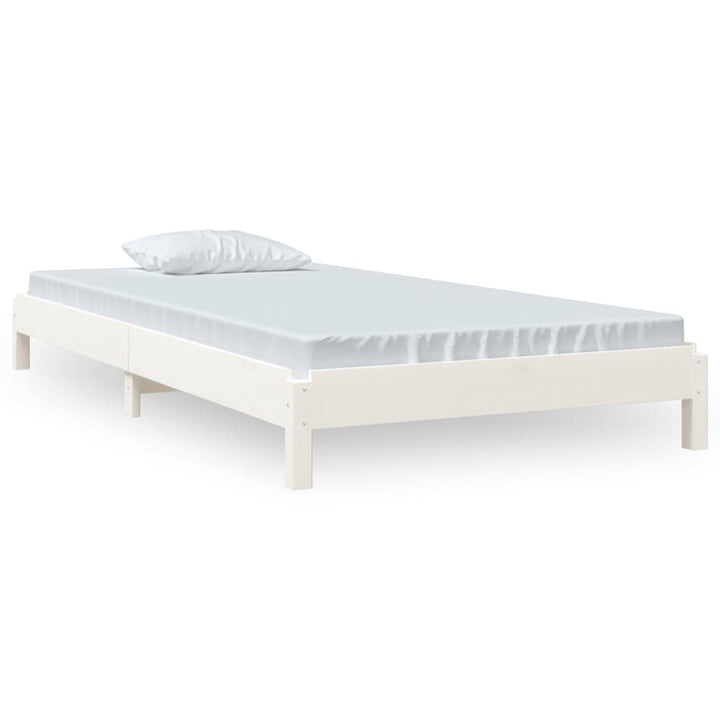 stabelbar seng 90x190 cm massivt fyrretræ hvid