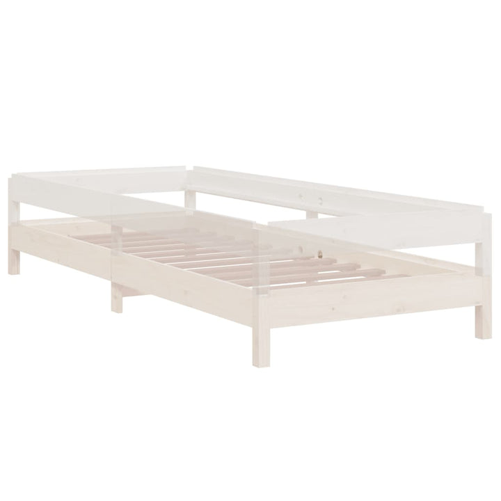 stabelbar seng 90x190 cm massivt fyrretræ hvid