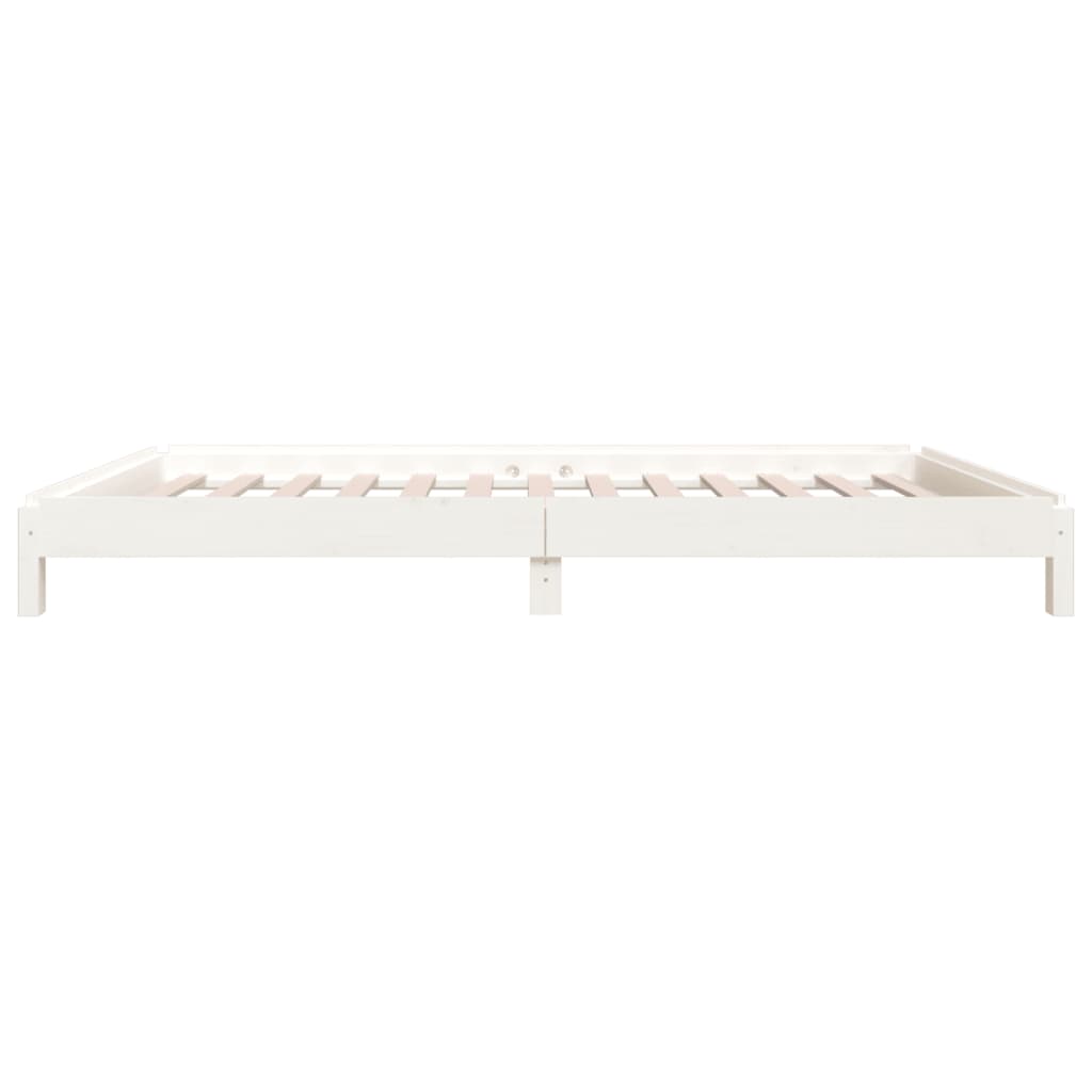 stabelbar seng 90x190 cm massivt fyrretræ hvid