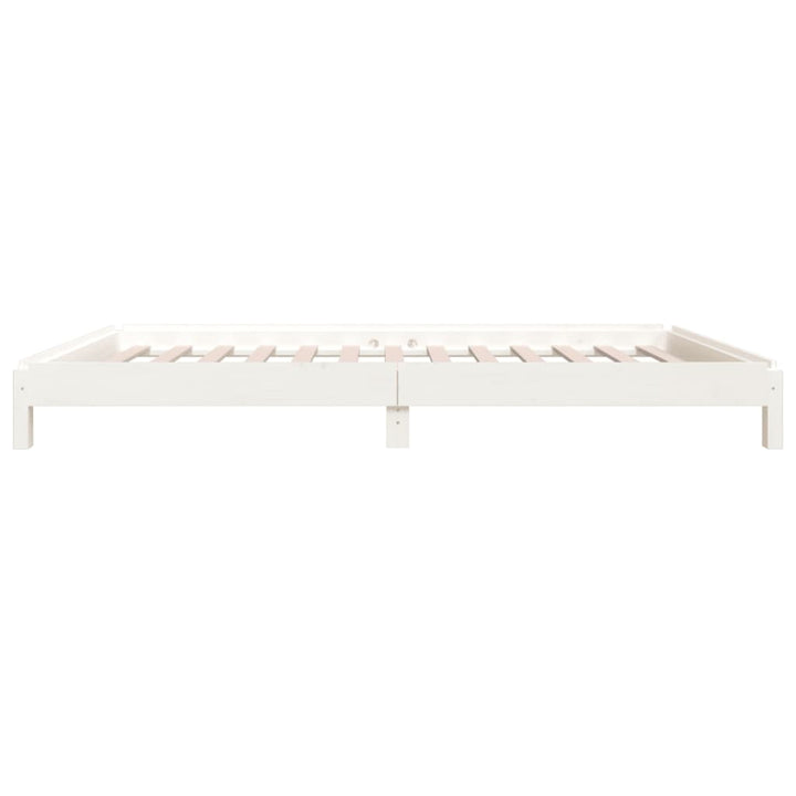 stabelbar seng 90x190 cm massivt fyrretræ hvid
