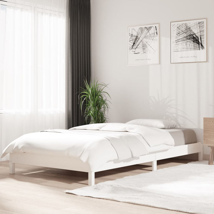 stabelbar seng 90x190 cm massivt fyrretræ hvid