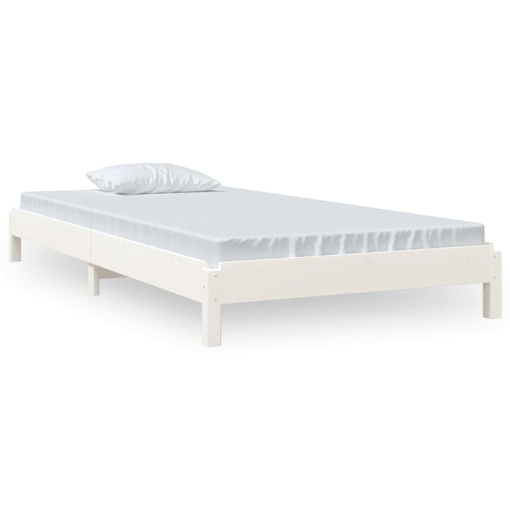 stabelbar seng 75x190 cm massivt fyrretræ hvid
