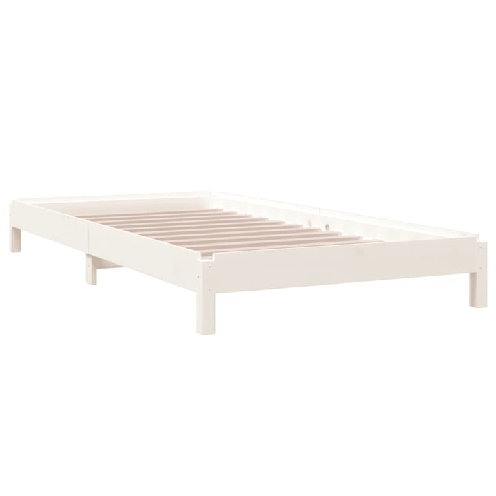 stabelbar seng 75x190 cm massivt fyrretræ hvid