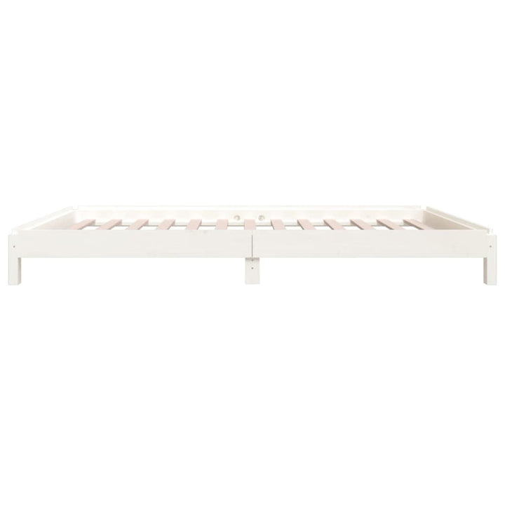 stabelbar seng 75x190 cm massivt fyrretræ hvid