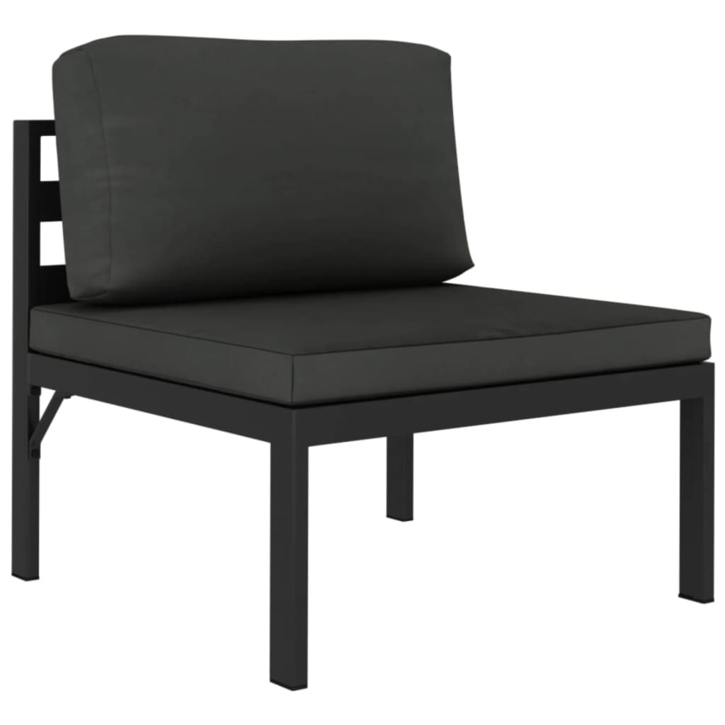2-personers havesofa med hynder aluminium antracitgrå