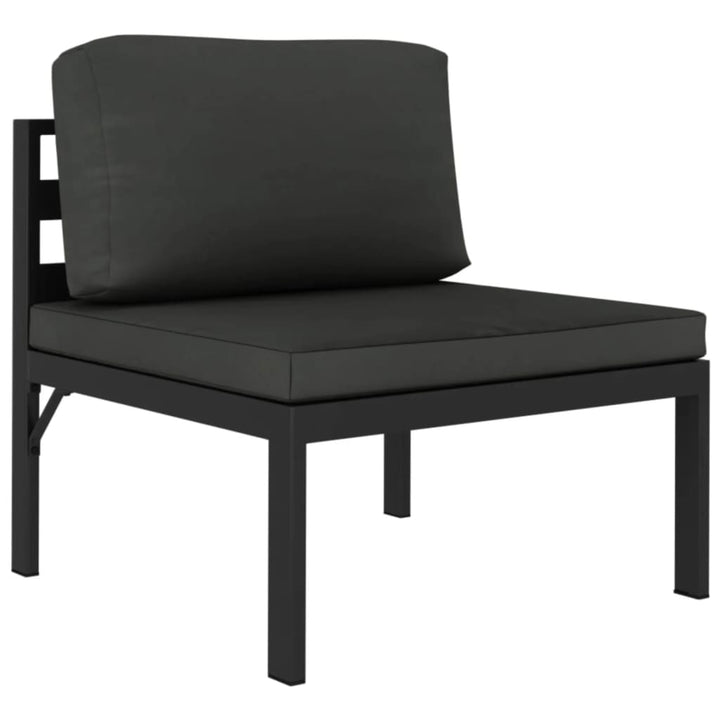 2-personers havesofa med hynder aluminium antracitgrå