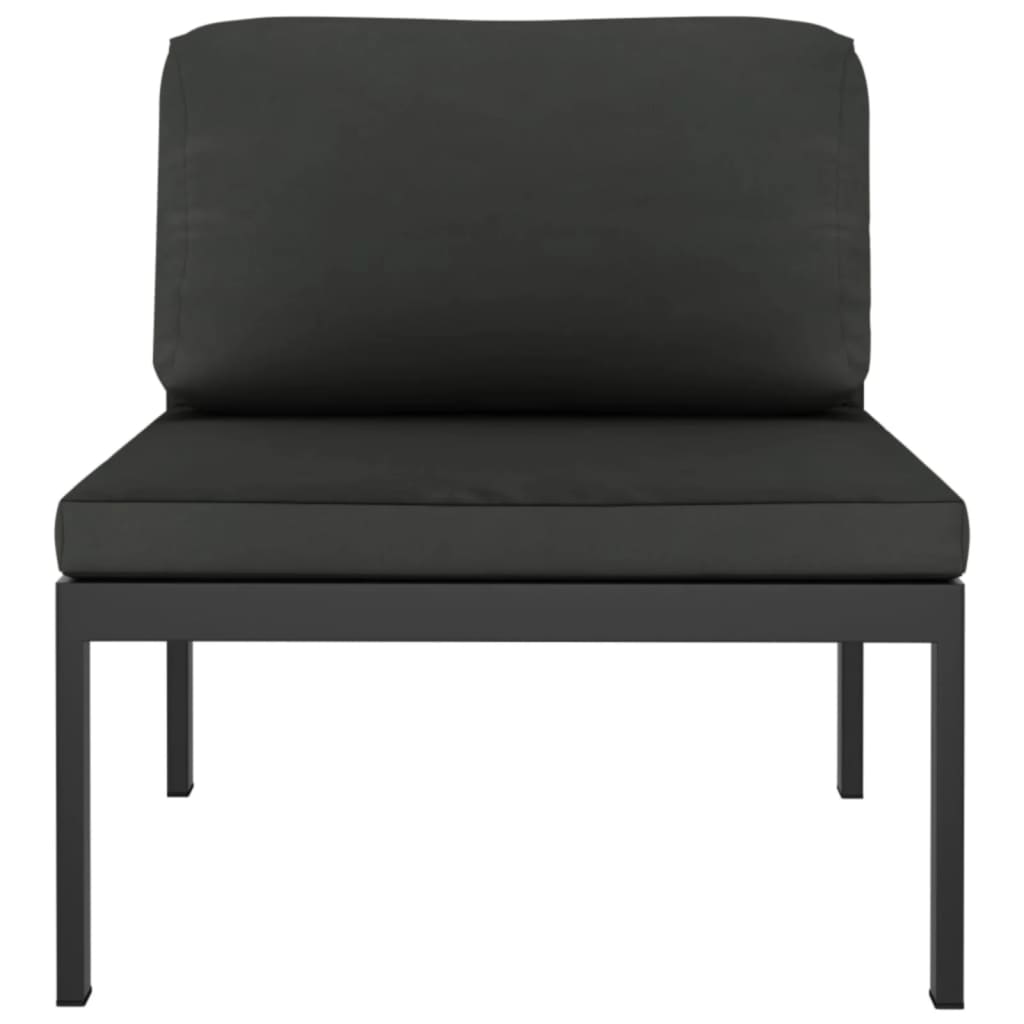2-personers havesofa med hynder aluminium antracitgrå