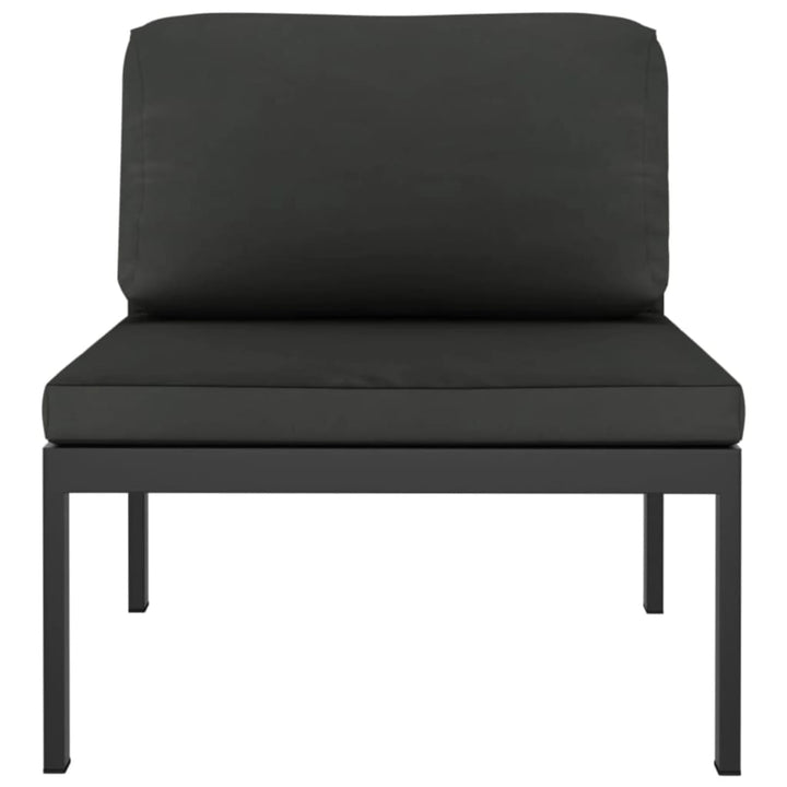 2-personers havesofa med hynder aluminium antracitgrå