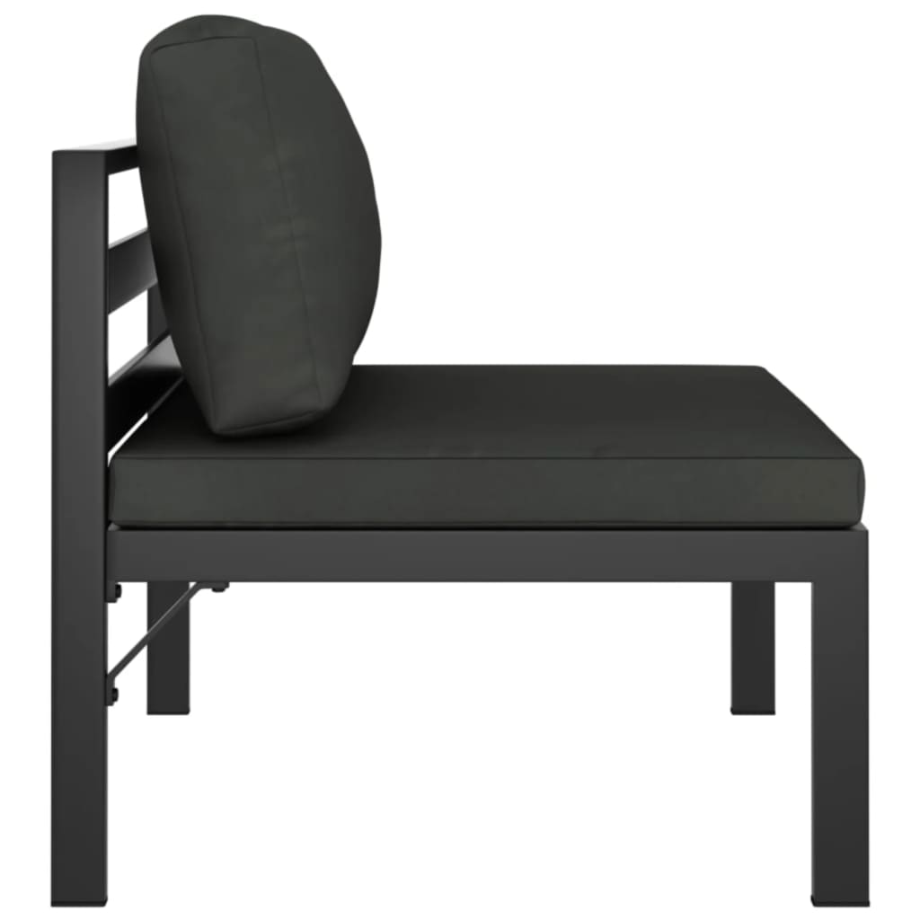 2-personers havesofa med hynder aluminium antracitgrå
