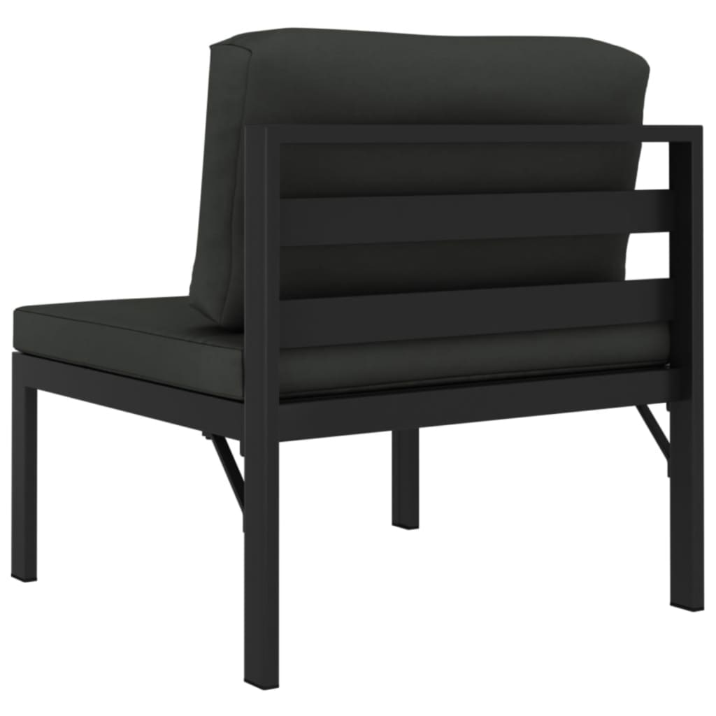 2-personers havesofa med hynder aluminium antracitgrå