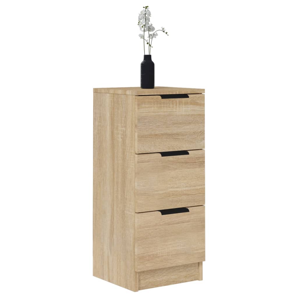skænke 2 stk. 30x30x70 cm konstrueret træ sonoma-eg