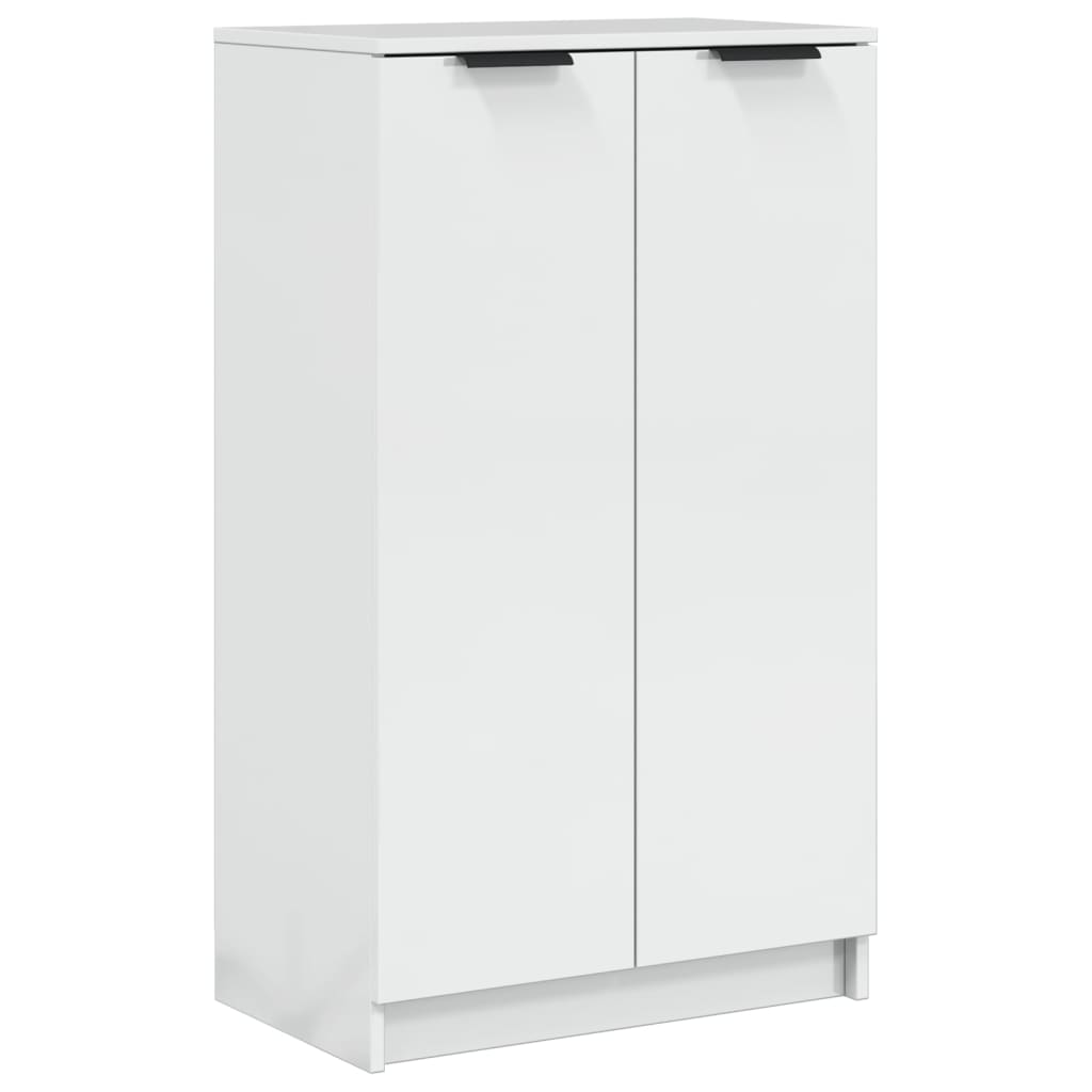 skoskab 59x35x100,5 cm konstrueret træ hvid højglans