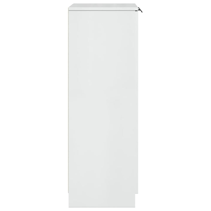 skoskab 59x35x100,5 cm konstrueret træ hvid højglans