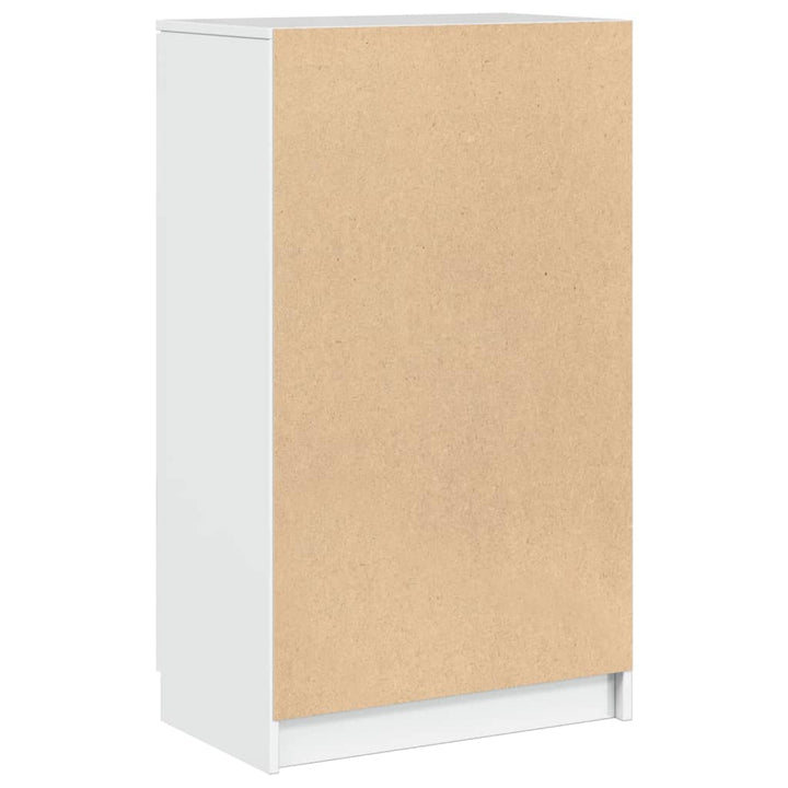 skoskab 59x35x100,5 cm konstrueret træ hvid højglans