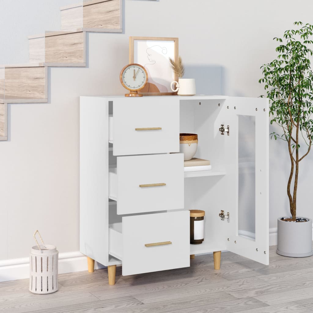 skænk 69,5x34x90 cm konstrueret træ hvid
