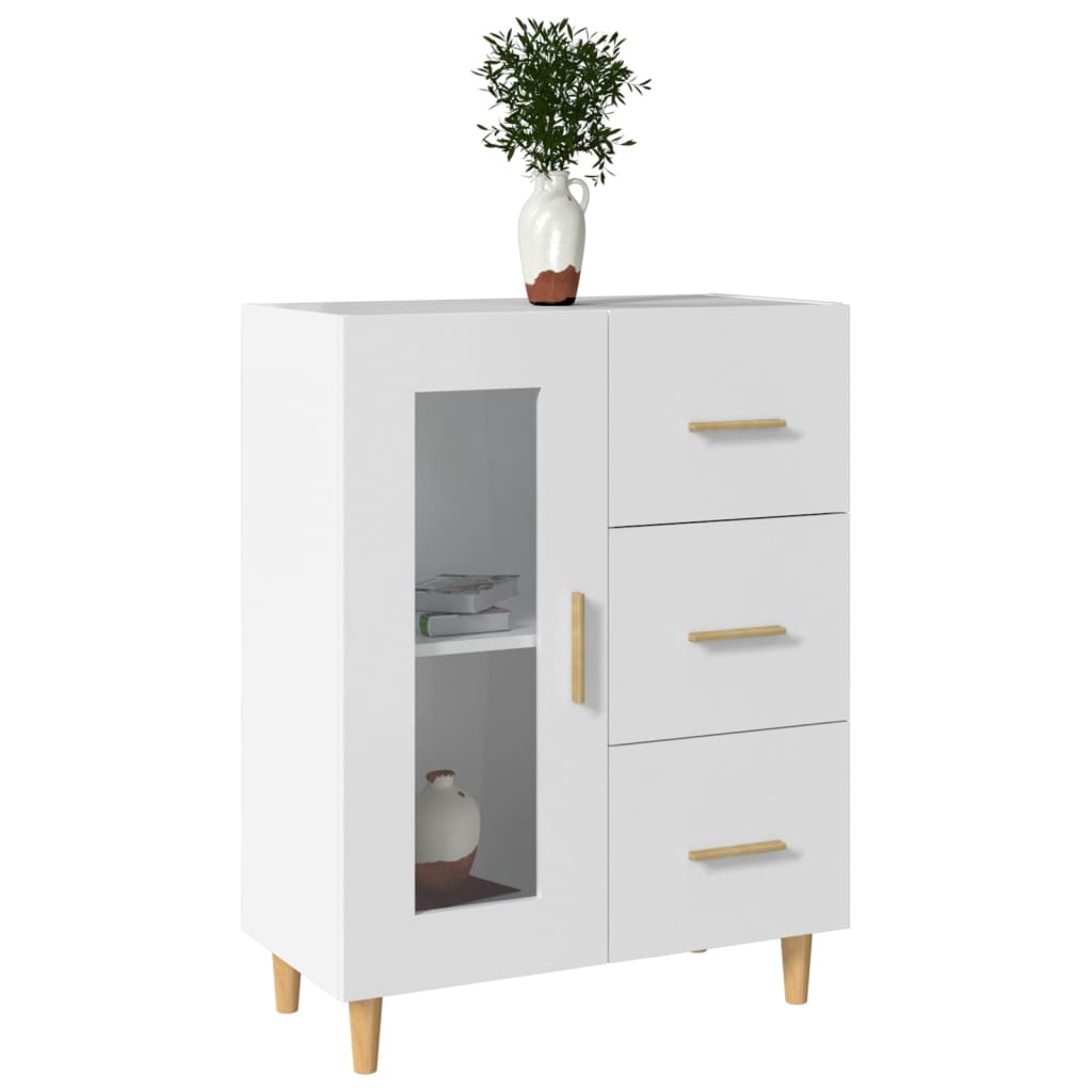 skænk 69,5x34x90 cm konstrueret træ hvid