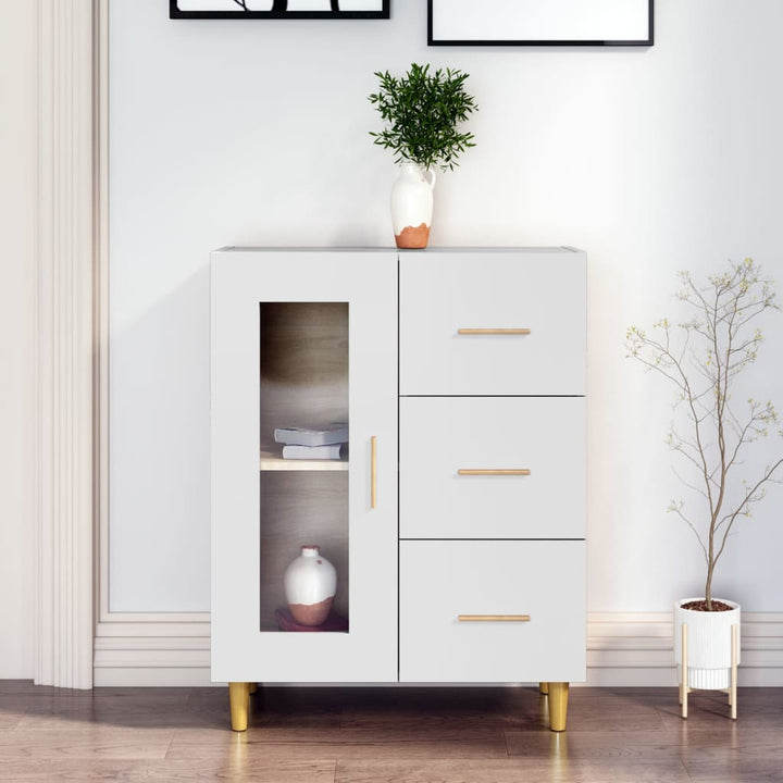 skænk 69,5x34x90 cm konstrueret træ hvid