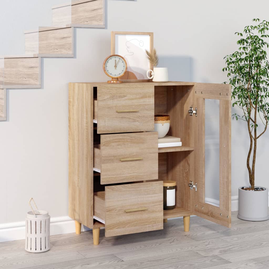 skænk 69,5x34x90 cm konstrueret træ sonoma-eg