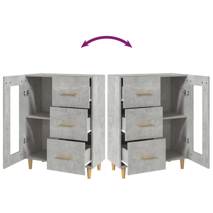 skænk 69,5x34x90 cm konstrueret træ betongrå