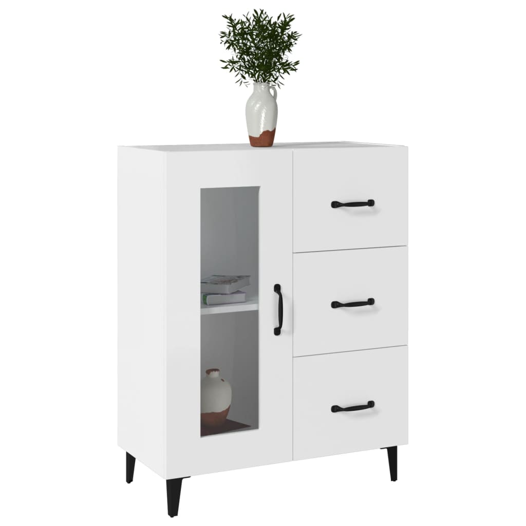 skænk 69,5x34x90 cm konstrueret træ hvid
