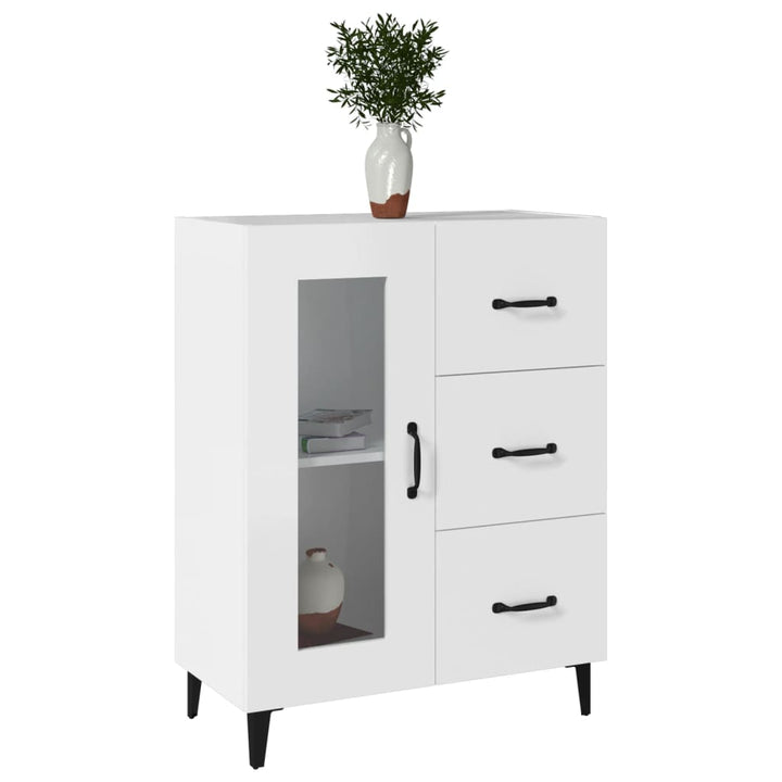 skænk 69,5x34x90 cm konstrueret træ hvid