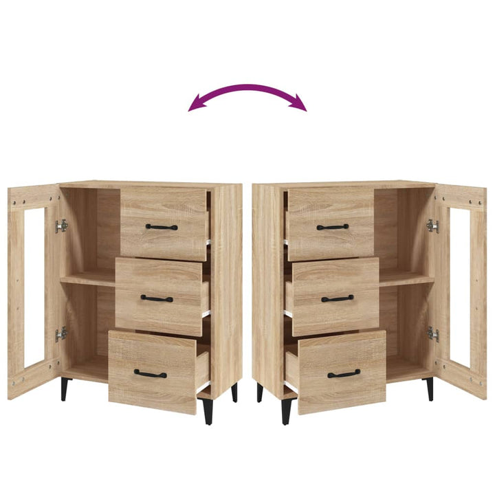 skænk 69,5x34x90 cm konstrueret træ sonoma-eg
