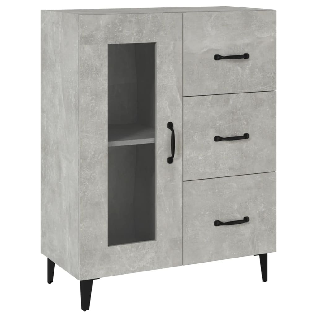 skænk 69,5x34x90 cm konstrueret træ betongrå